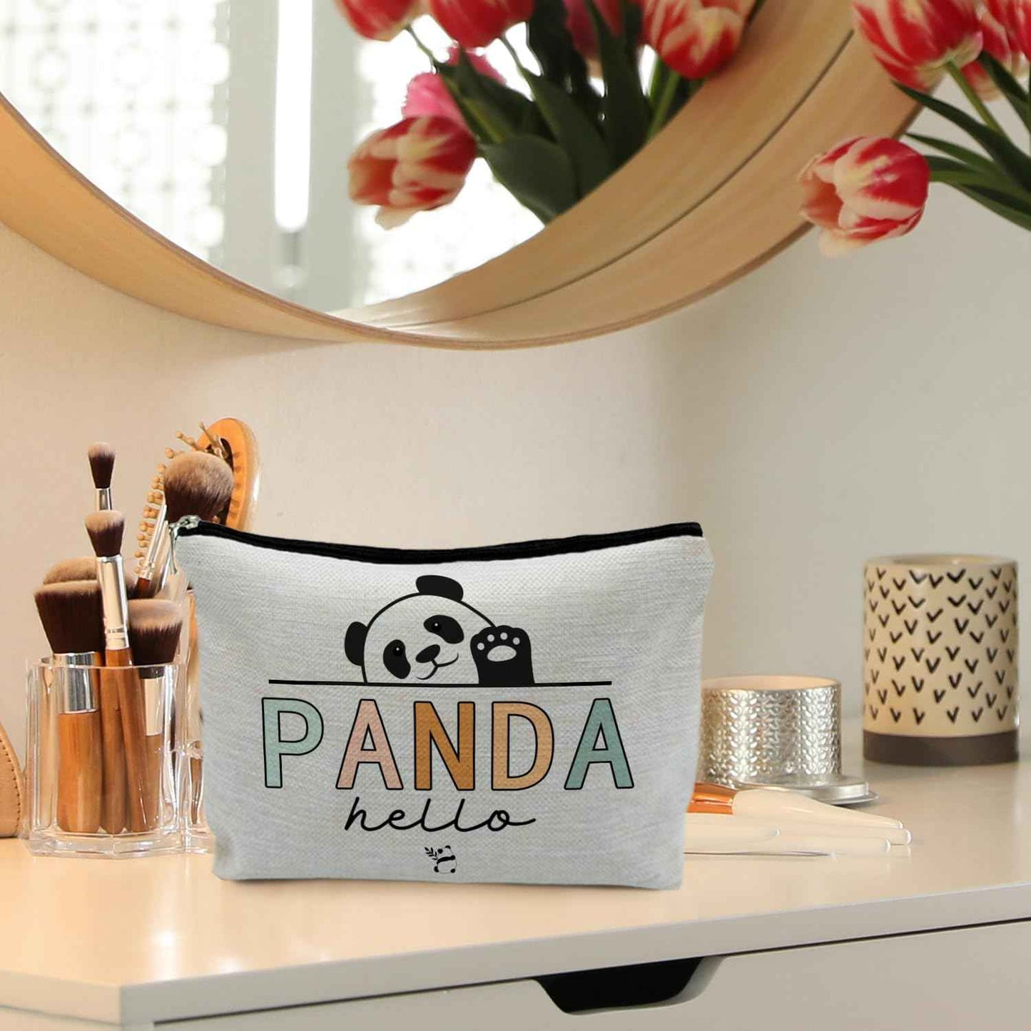 RYYCDOI Panda Makeup Bag - Cosmetic Pouch for Women and Girls - Mama Bear Gift Bag