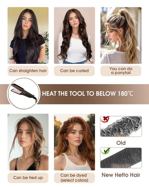 Hetto Sew in Hair Extensions Human Hair Blonde Highlights Sew in Hair Extensions Natural Weft Hair Extension Highlighted Ash Blonde Double Weft 14 Inch 80g