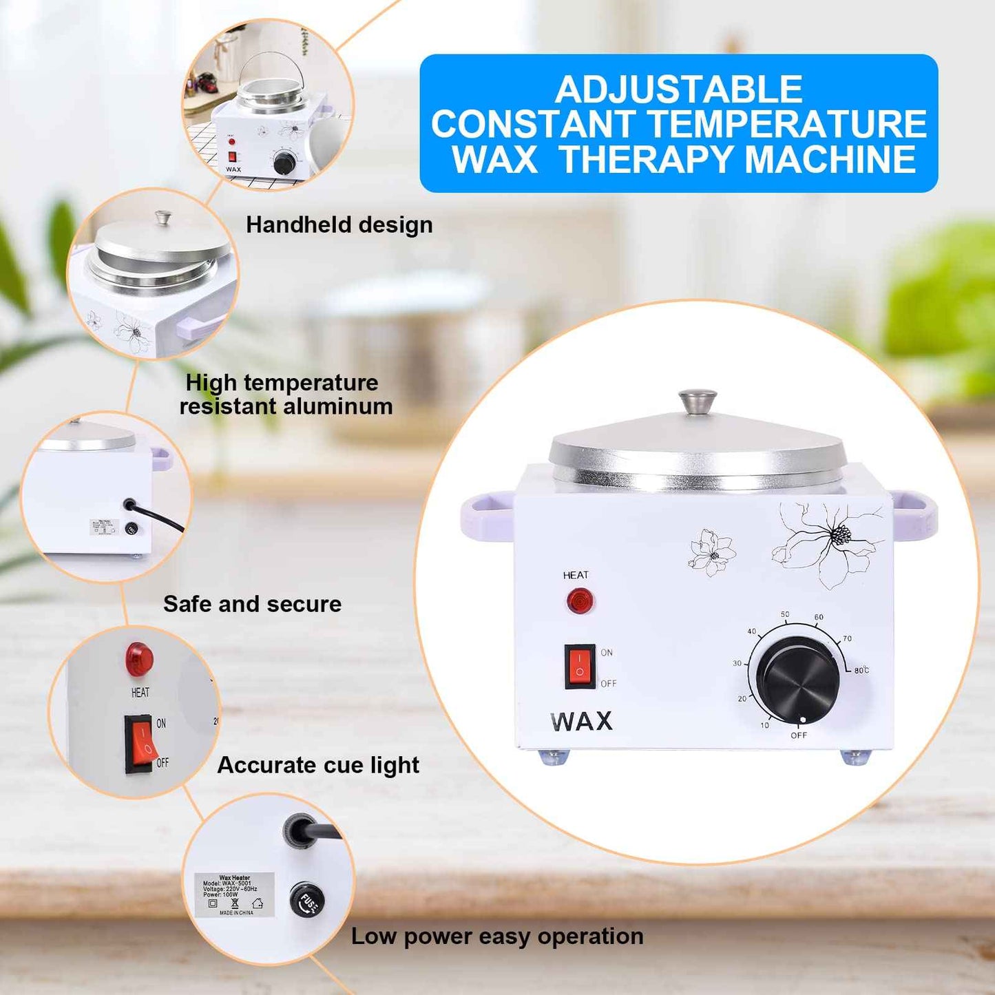 WAOYPGZ Wax Warmer Machine for Painless Hair Removal - Large Capacity Metal Heater for Fast Melting Soft, Hard, and Paraffin Waxes