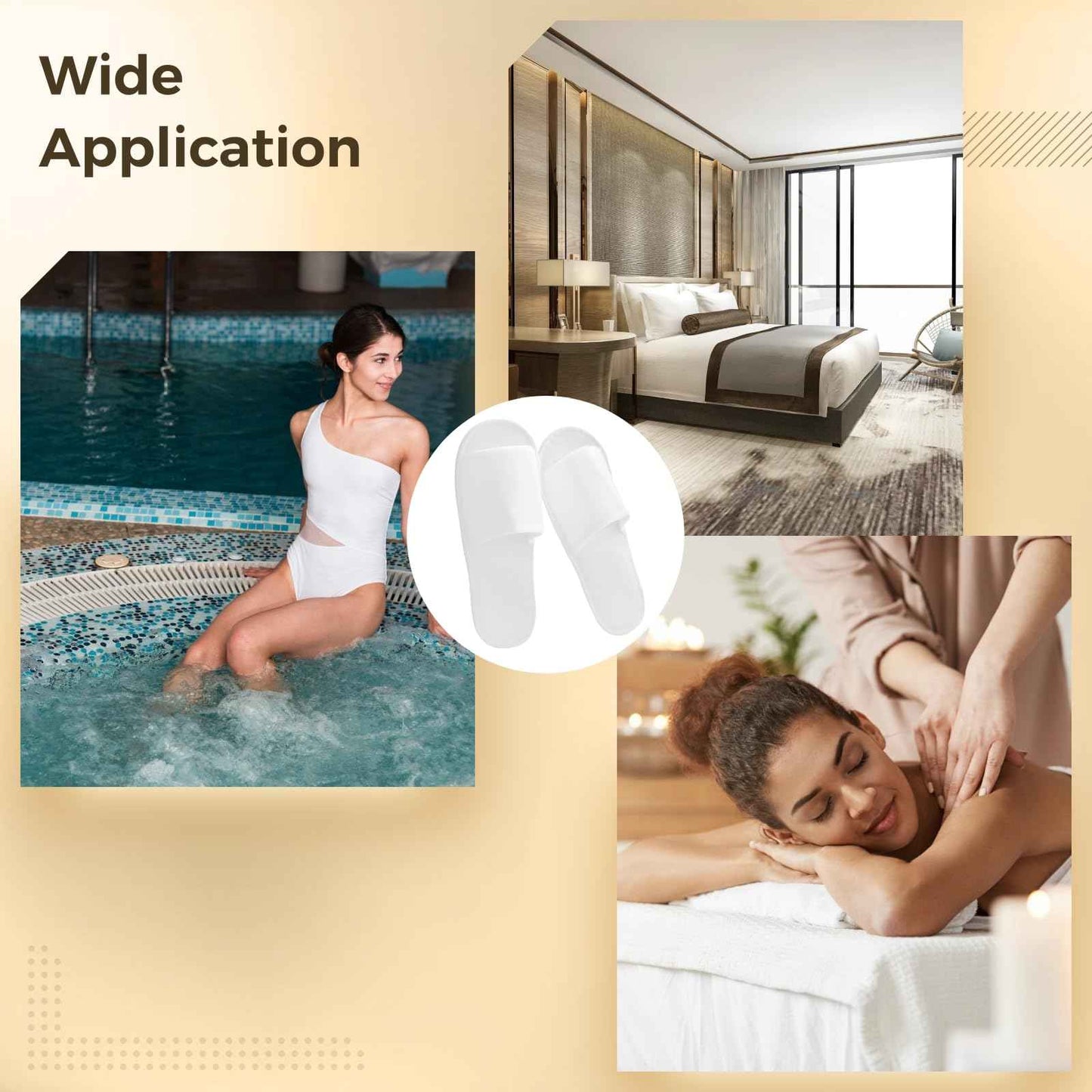 24 Pairs Spa Disposable Slippers, White Soft Plush Open Toe Non-Slip Slippers for Hotel, Spa, and Hospitality Unisex