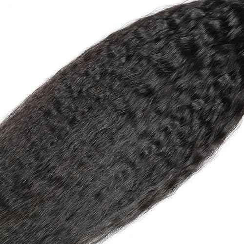 Kinky Straight Bundles Human Hair Natural Black Color 8 10 12 Inch Brazilian Unprocessed Virgin Hair Extensions