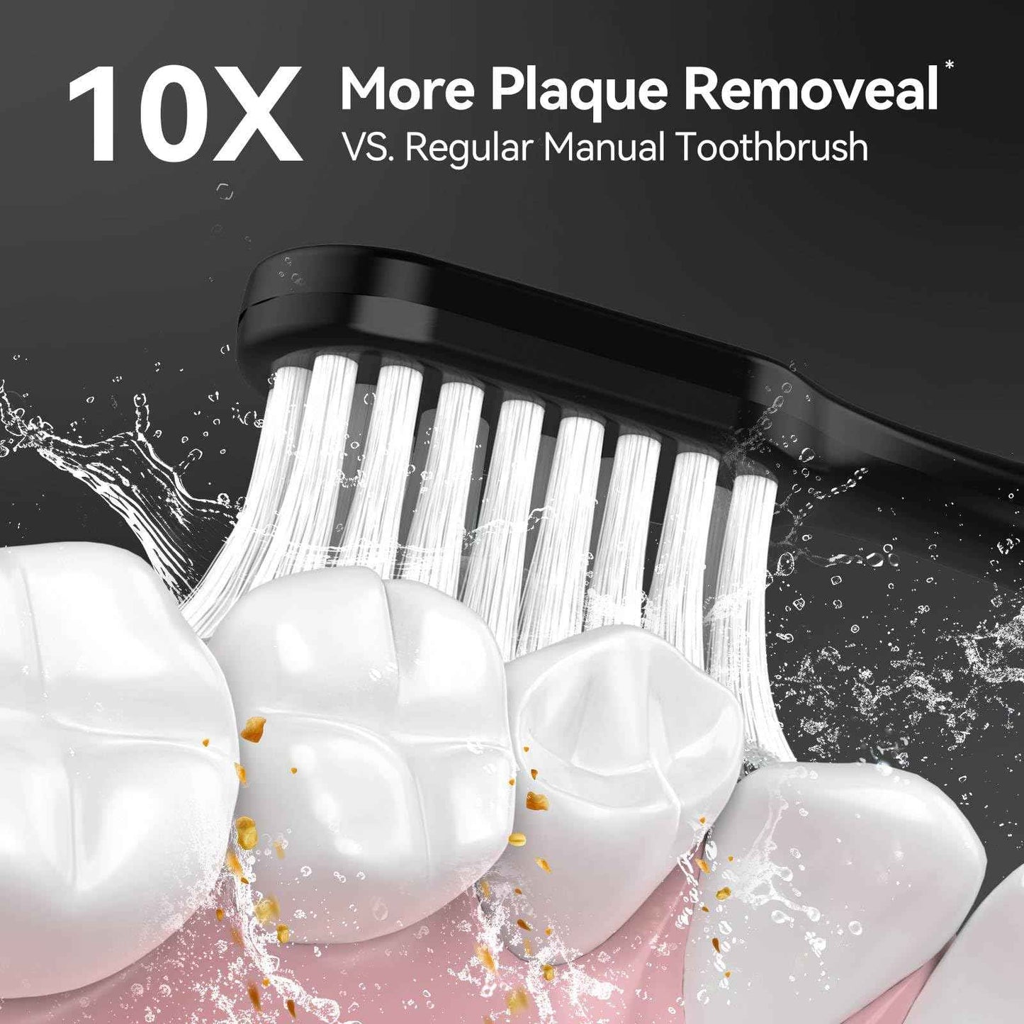 SEAGO Electric Toothbrush for Adults with Pressure Sensor, Sonic Toothbrushes Holder Wall Mounted, 30 Days Battery Life, 5 Cleaning Modes, 8 Replacement Heads, Timer & IPX7 Waterproof (Black, Middle)