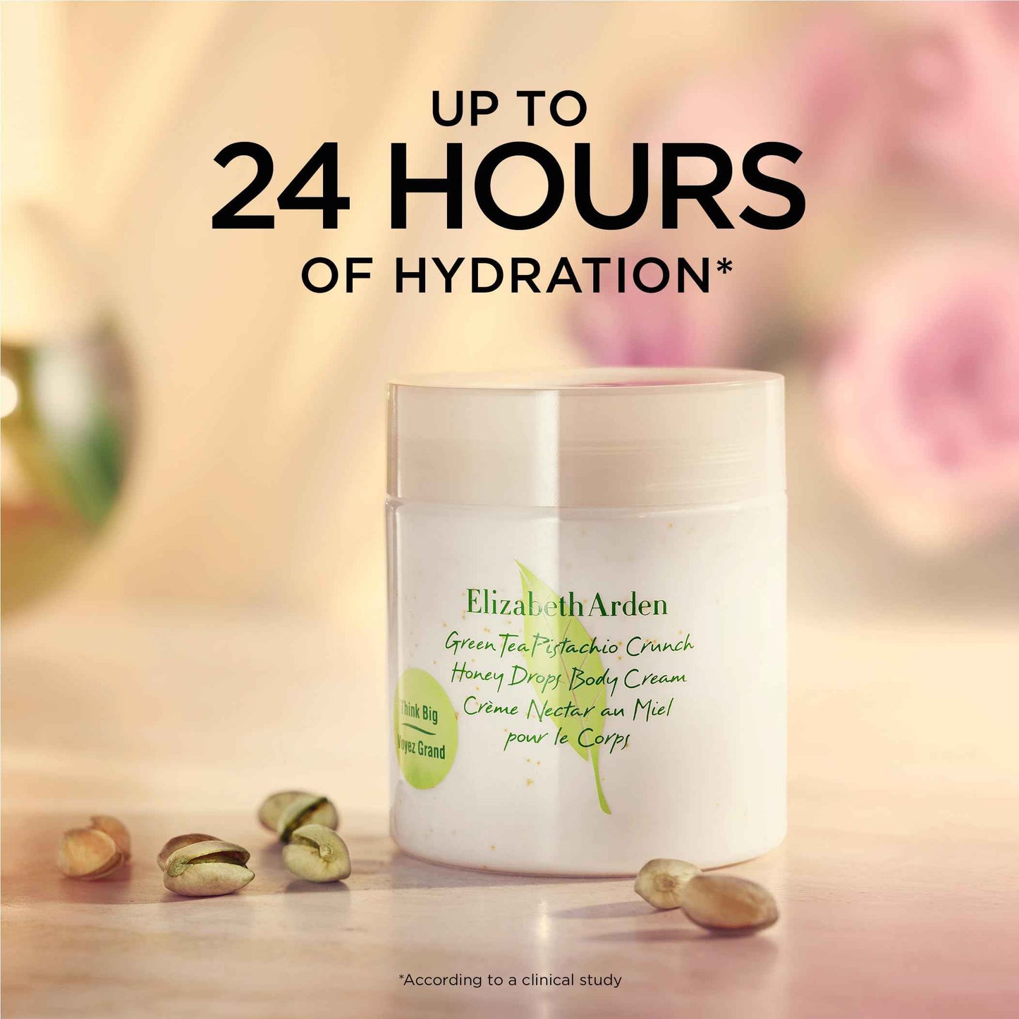 Elizabeth Arden Green Tea Pistachio Crunch Honey Drops Body Cream, Moisturizer for Dry Skin, Use Day or Night, Softens and Moisturizes, 16.9 oz.