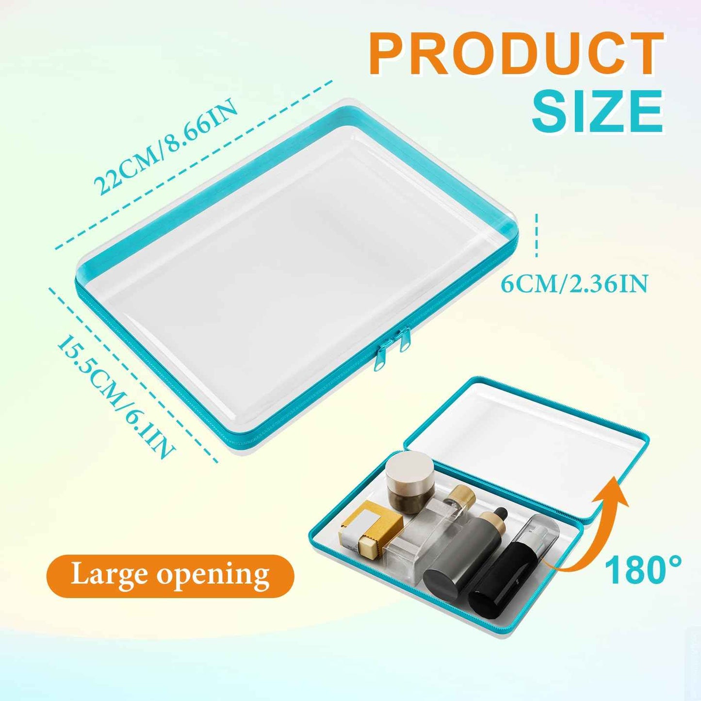 Stuffygreenus 4 Pcs Clear Hard Zipper Case Hard-Sided Premium Storage Case Plastic Clear Hard Shell Zipper Pouch Portable Travel Organizer Box for Building Blocks Puzzles Cosmetics Makeup Pencil (M)