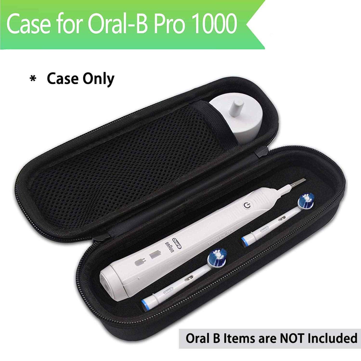 Oral B Toothbrush Hard Travel Case Carrying Bag, Fits for Oral-B Pro 1000, 2000, 3000, 3500, 1500 Electric Toothbrush, Mesh Pocket for Accessories and Soft Lining Inside The Case for Protection