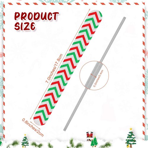 Lasnten 200 Pcs Nail Files Bulk Set for Natural Double Sided Emery Boards Fingernail Files Nail Buffering Manicure Pedicure Tool for Acrylic Fingernail Women Men (Christmas)