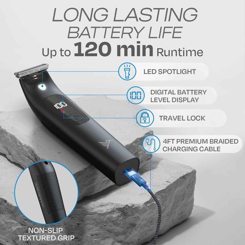 HUMMINGBIRD MK4 Electric Body Hair Trimmer for Men – Body Groomer Kit for Privates, Waterproof Shaver for Hard to Reach Areas, USB-C Rechargeable, with One Additional QuickSwap Replacement Blade