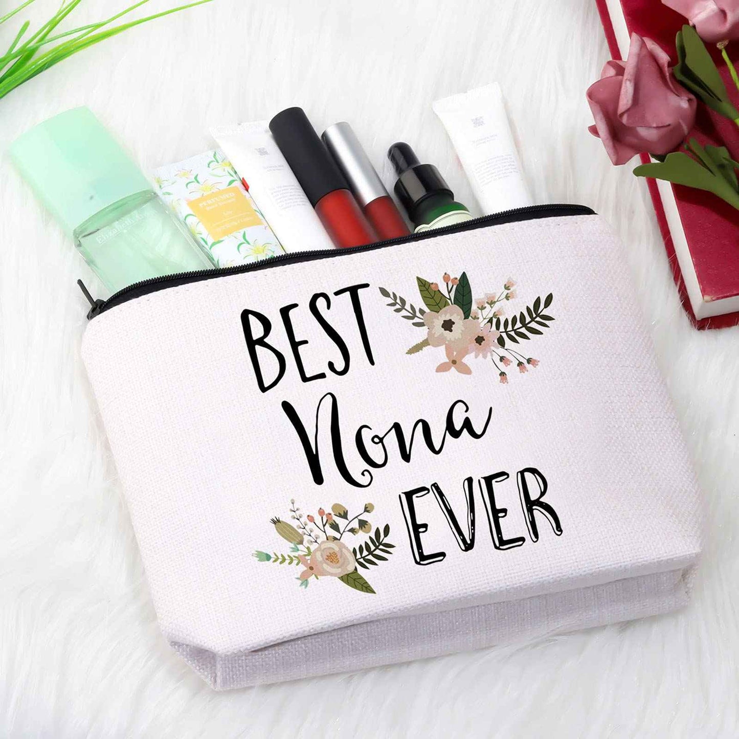 GJTIM Funny Nona Gift for Grandma Best Nona Ever Cosmetic Bag from Grandchildren (Best Nona Ever Bag)
