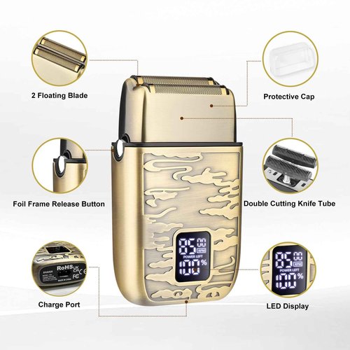 GSKY Electric Razor, Double Foil, Foil Shavers for Men,Electric Shavers for Men,Cordless Barber Shaver Beard Trimmer