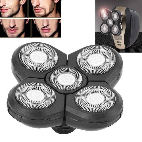 LUCKDANO Men Electric Shavers Replacement Head Electric Beard Shaver 5 Blade Rotating Head Accessory Replacement (Spare 5 Blades)