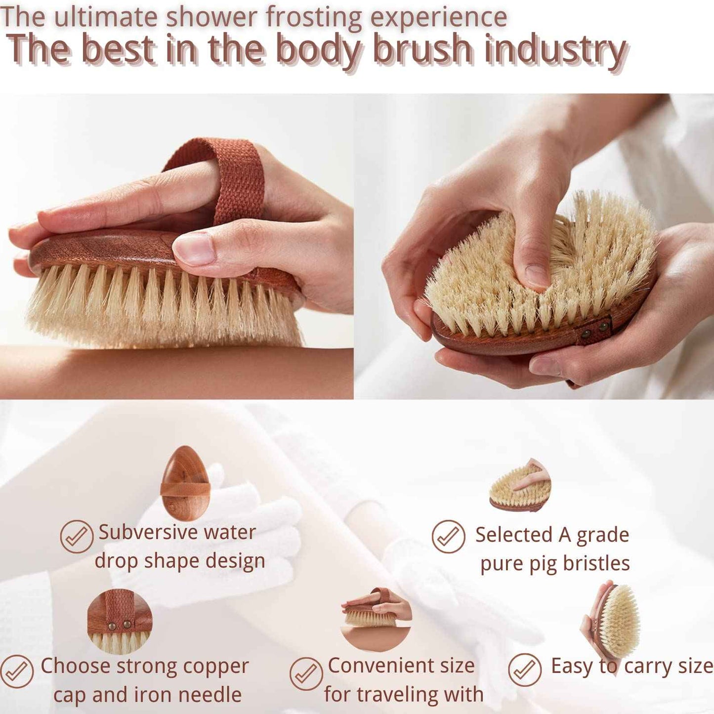 Premium Dry Brushing Body Brush for Glowing Skin Exfoliating Shower Brush for Silky Smooth Results Portable Dry/Wet Exfoliator Brush Removes Dead Skin and Cellulite Ultimate Comfort and Effectiveness