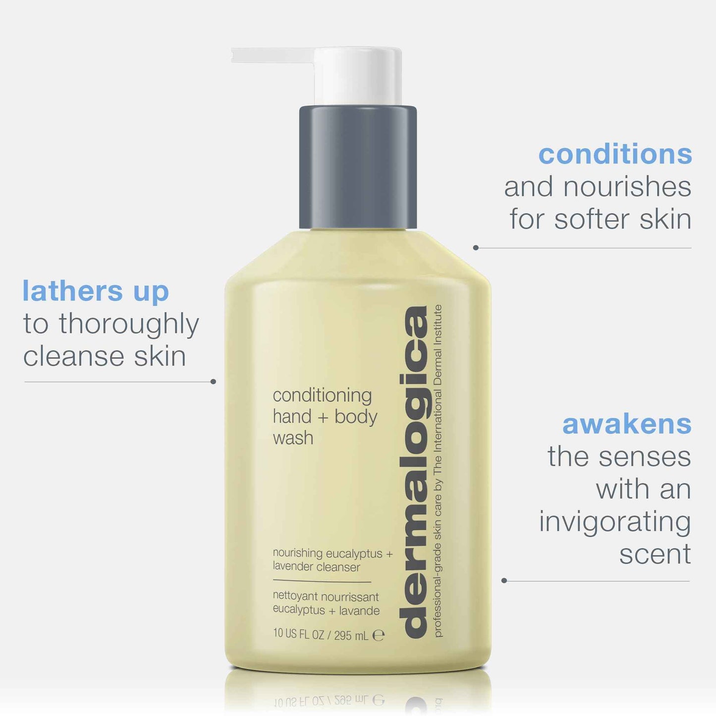 Dermalogica Conditioning Hand + Body Wash (10 Fl Oz) Shower Gel with Tea Tree Oil and Eucalyptus Oil - Gently Conditions and Cleanses