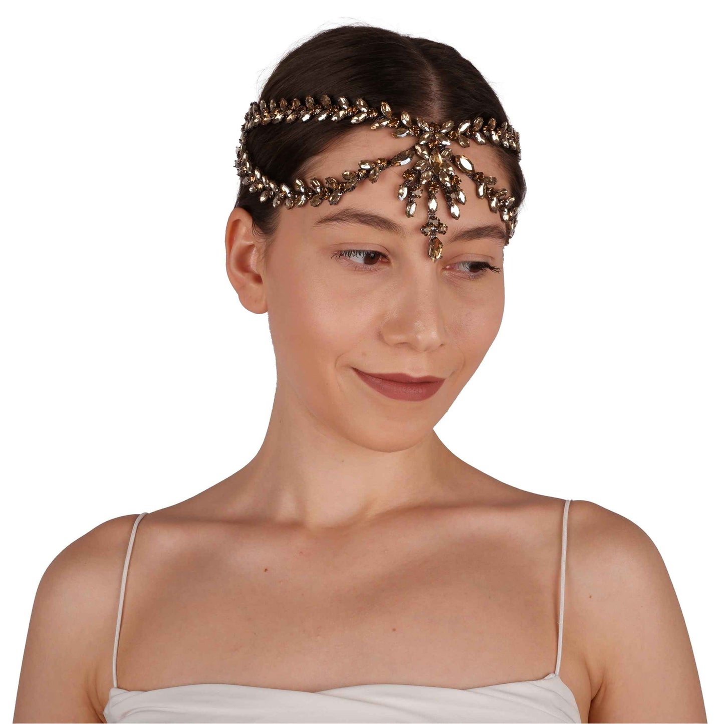 LIMELIA Bride Pediment for Henna Wedding | Glitter Bridal Hair Accessories, Crowns for Birthday Pageant Costume Party | Sultan Design - Black Honey