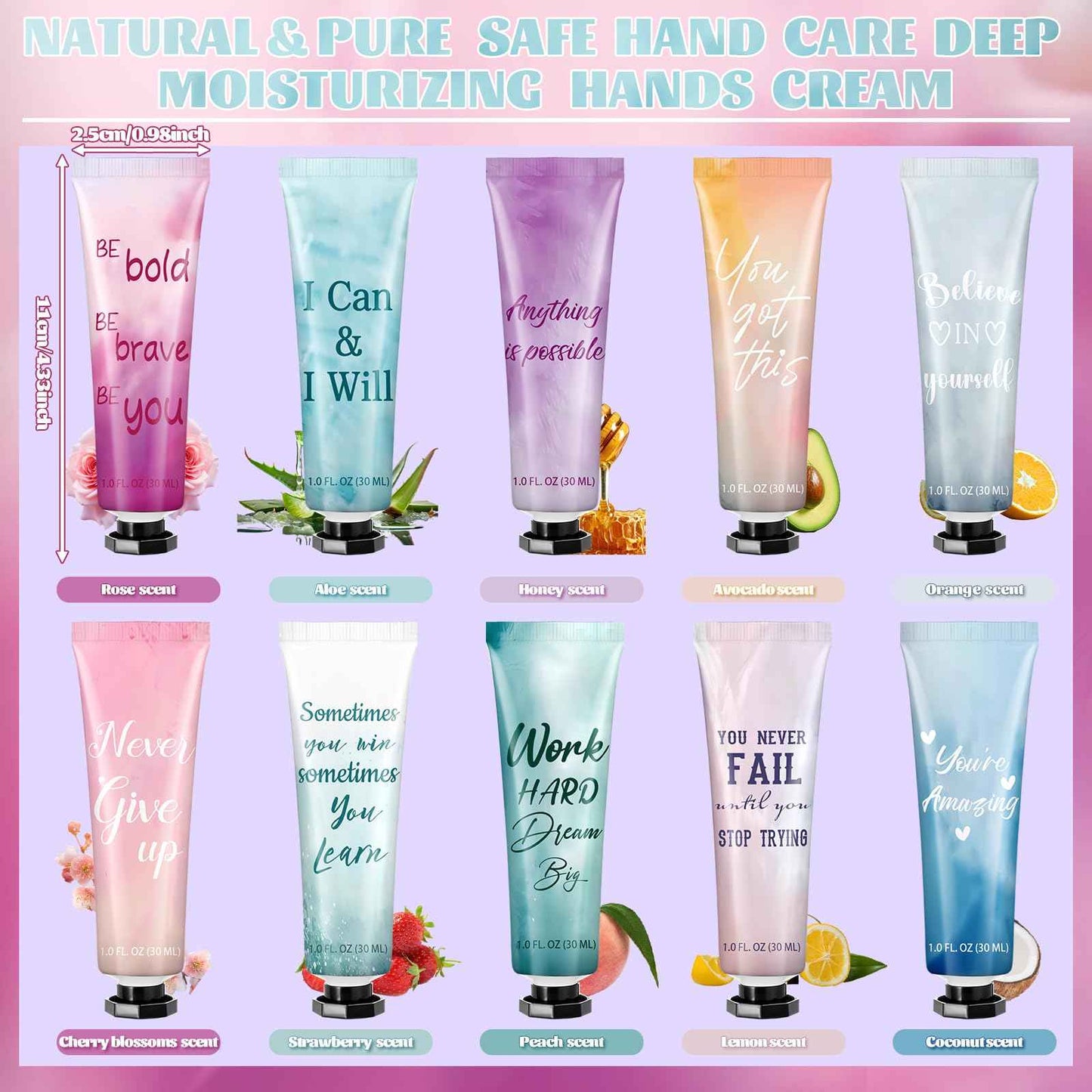 30 Pack Christmas Employee Appreciation Team Gift Bulk Travel Size Hand Cream Inspirational Natural Fragrance Hand Lotion Xmas Winter Thank You Gift for Women Teacher Nurse Coworker Staff Baby Shower