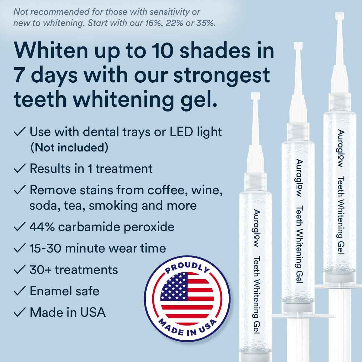 Auraglow 44% Whitening Gel and Sensitivity Relief Serum