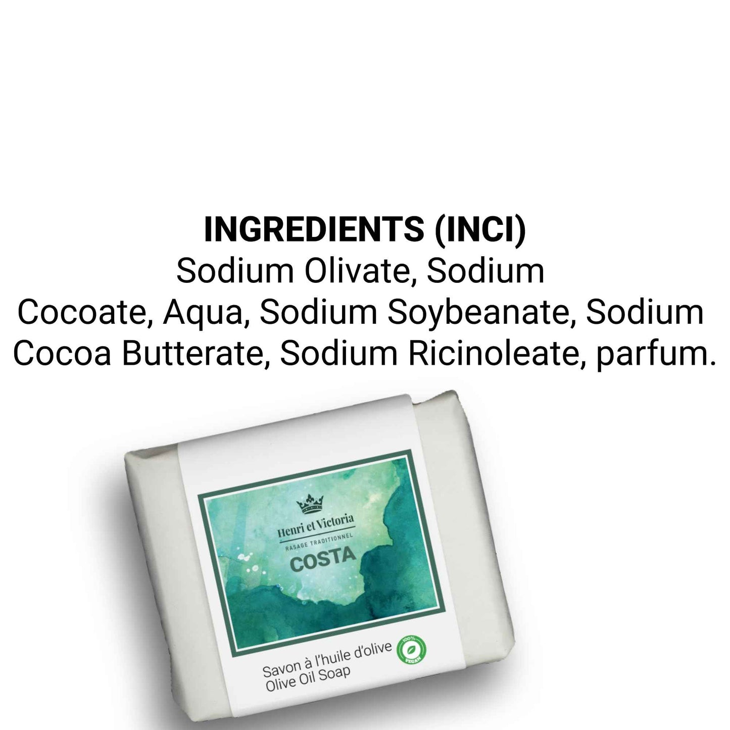 HENRI ET VICTORIA Costa & Olive Oil Soap For Men – Long-Lasting Scent With Nourishing Cocoa Butter & Moisturizing Castor Oil – Handmade, Men’s Natural Soap