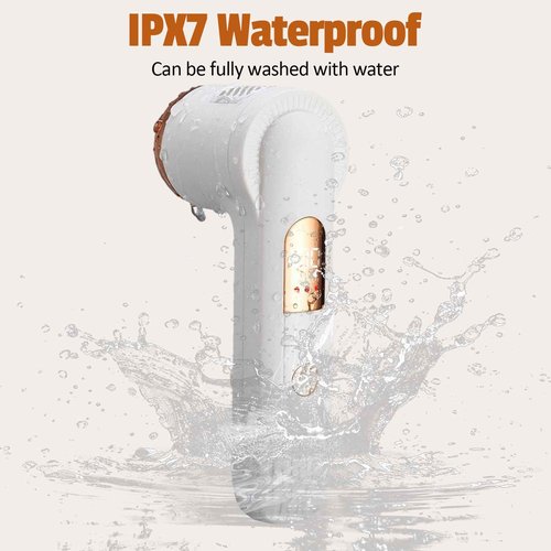 Meyluth Electric Foot Scrubber File Callus Remover with Absorb Function, Waterproof Foot Grinder Cracked Dry Dead Skin Removal for Feet Care, 3 Rollers, 2 Speed, Battery Display