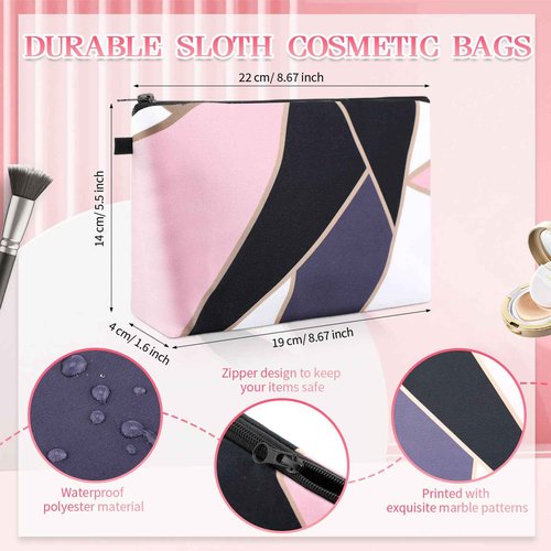 Dunzy 16 Pcs Makeup Bags Bulk Graduation Gift Cosmetic Bag Makeup with Zipper Pouch Waterproof Portable Travel Toiletry for Women Teacher Birthday Thanksgiving Christmas Gifts (Marble)