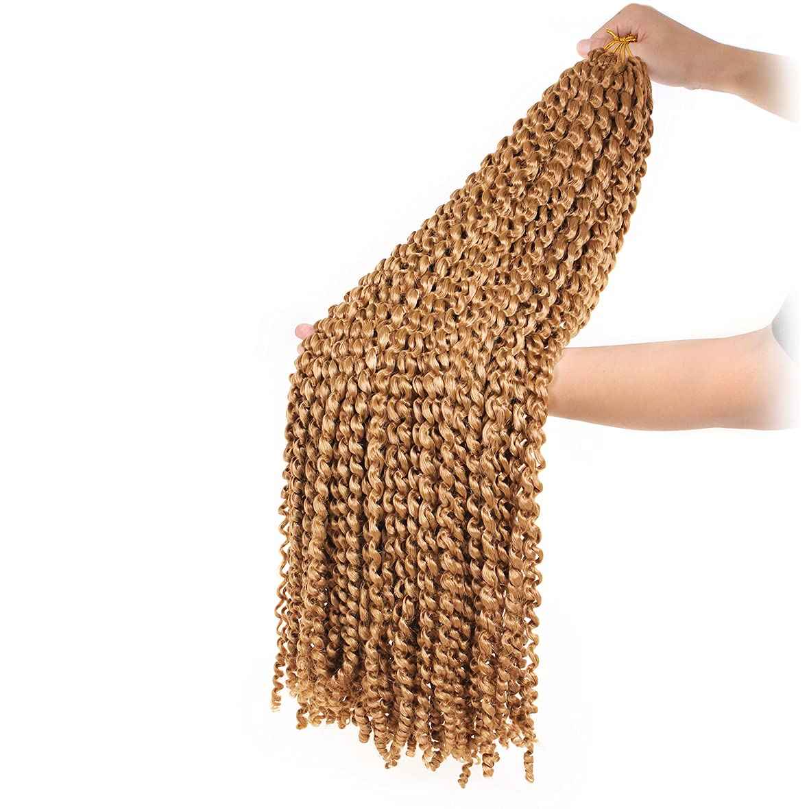 Leeven 30 Inch Blonde Water Wave Crochet Twist Hair for Butterfly Locs 7 Packs Curly Passion Twist Crochet Hair For Women Synthetic Passion Twist Hair 27#