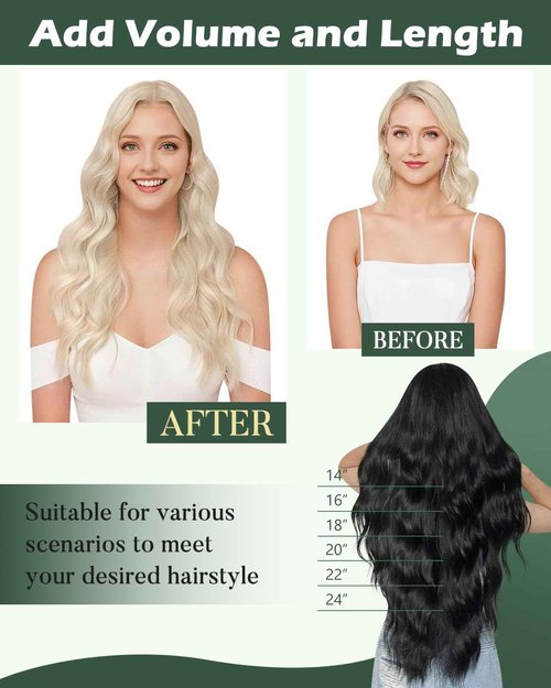 Ugeat Platinum Blonde Sew in Hair Extensions Blonde Weft Hair Extensions Real Human Hair Sew in Extensions for Women Remy Invisible Double Weft Short Length 14 Inch 80G