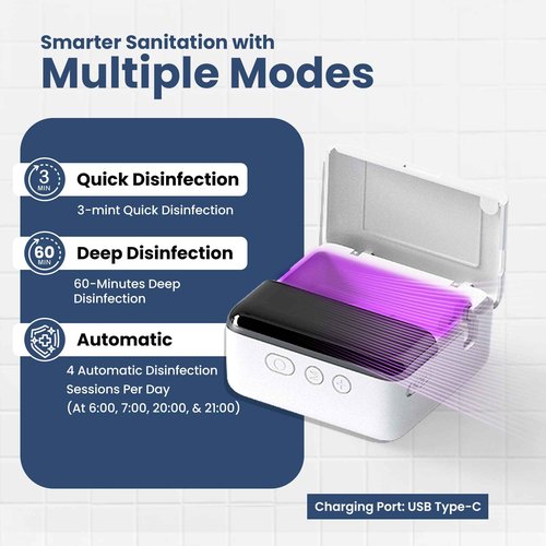 UV Toothbrush Sanitizer Holder & Cleaner with LED Clock Display & Hot Air Drying – Wall-Mounted UV Tooth Brush Holder for Bathroom Decor, Travel Use, Rechargeable Portable Design, Fits All Brushes