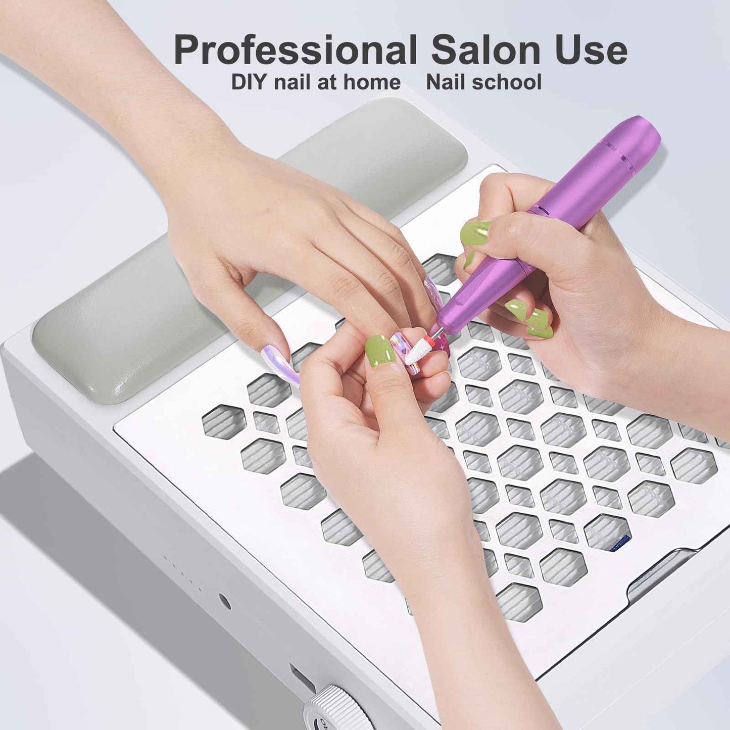 BNYLFGX Nail Dust Collector, Cordless Dust Collector Nail Tech, Powerful Vacuum Fan Vent Dust Collector Extractor Electric Dust Suction Machine for Acrylic Nails Polishing, Nail Salon & Home