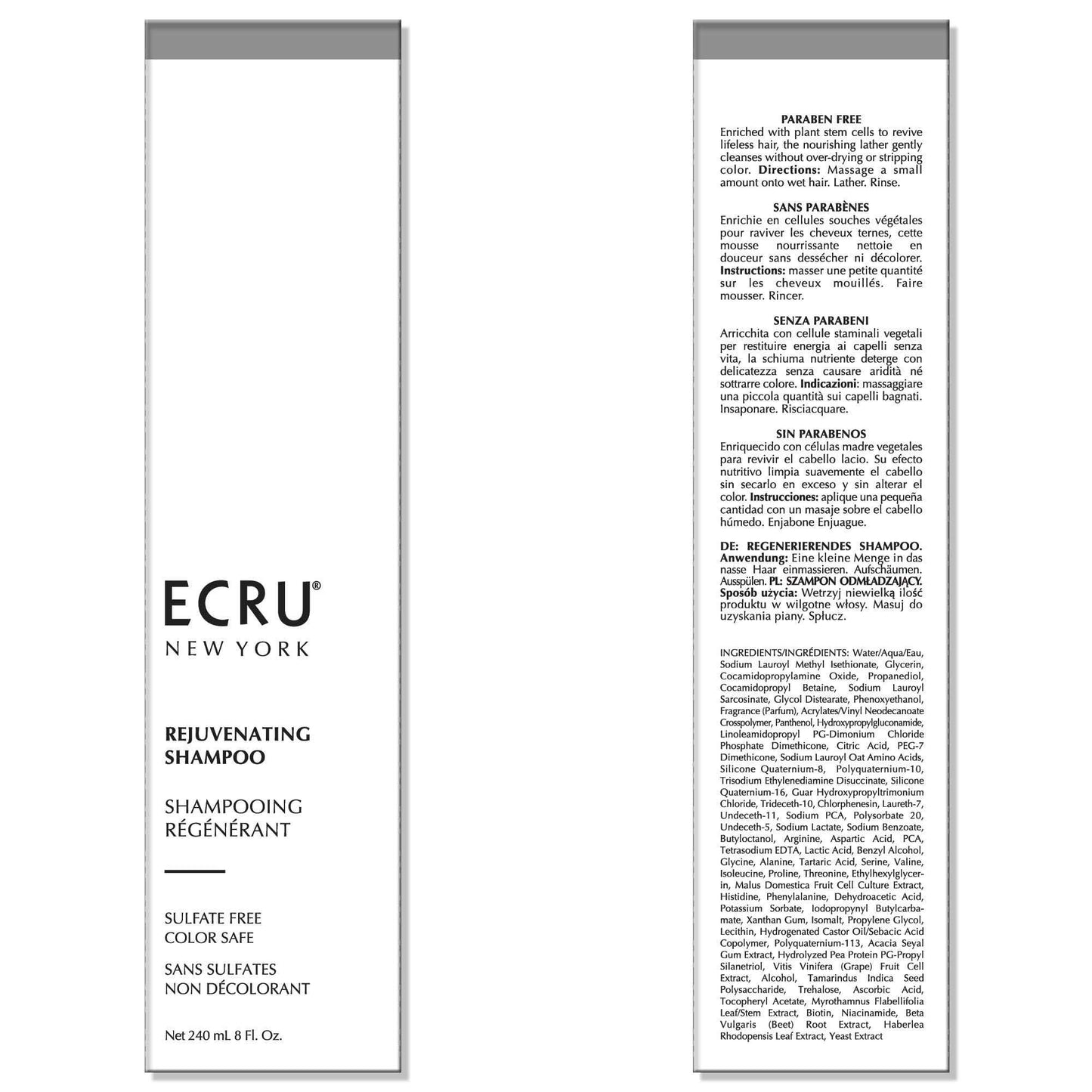 ECRU New York Rejuvenating Shampoo, Hydrating Hair Shampoo for Women or Men, 8oz