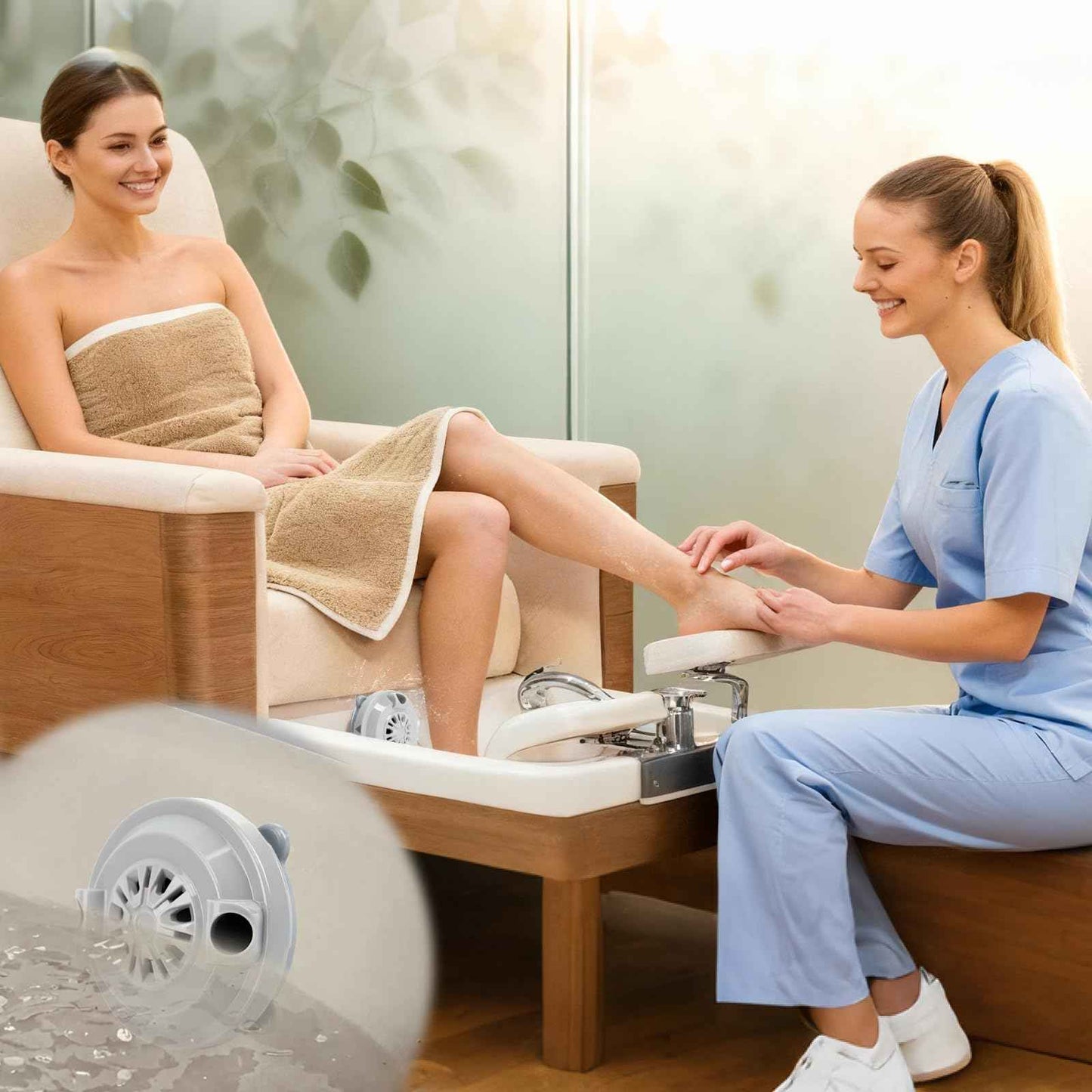 KONOVOLY BF-004 Magnetic Pedicure Pipeless Jets, 4-Pin Pedicure Jet for LURACO BF-004 Pedicure spa Tubs Includes Propeller and Cap 1 Pack