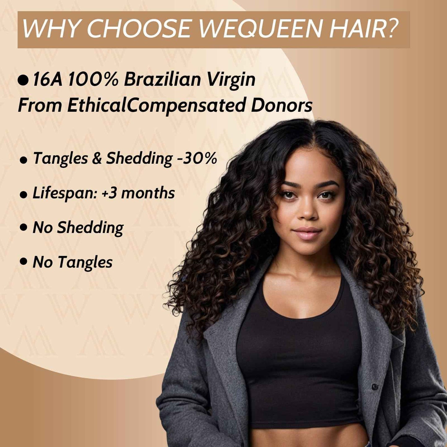 Wequeen 16A Deep Wave Human Hair Bundles 16 Inch 100% Unprocessed Brazilian Virgin Hair Quick Weave Bundles Human Hair Extensions Real Human Hair, Natural Black