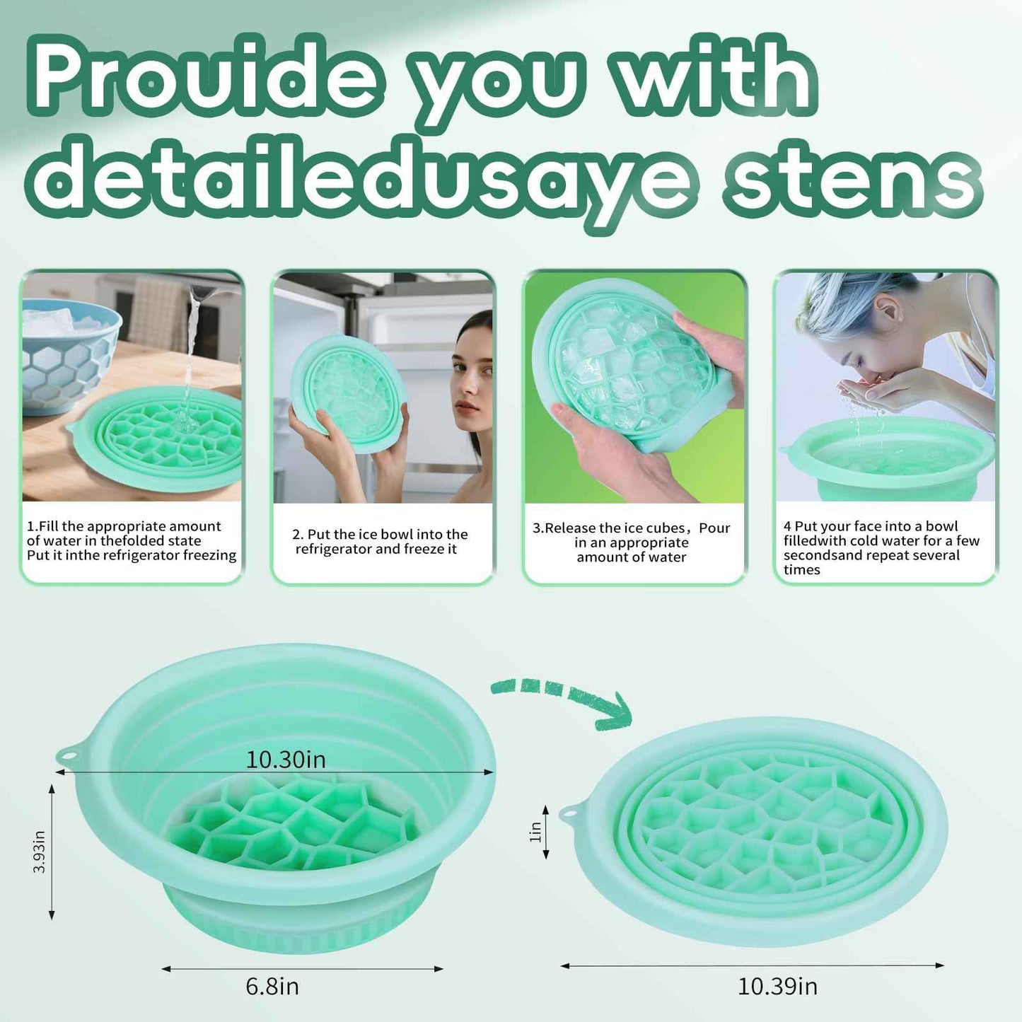 Silicone Face Bowl for Ice: Facial Ice Bath Built-In Icetray,Portable Collapsible Ice Facial Basin for Sunburn Recovery,Reduces Puffiness,Sensitive Skin,Skin Calming Tool,Gifts for Skincare Lovers