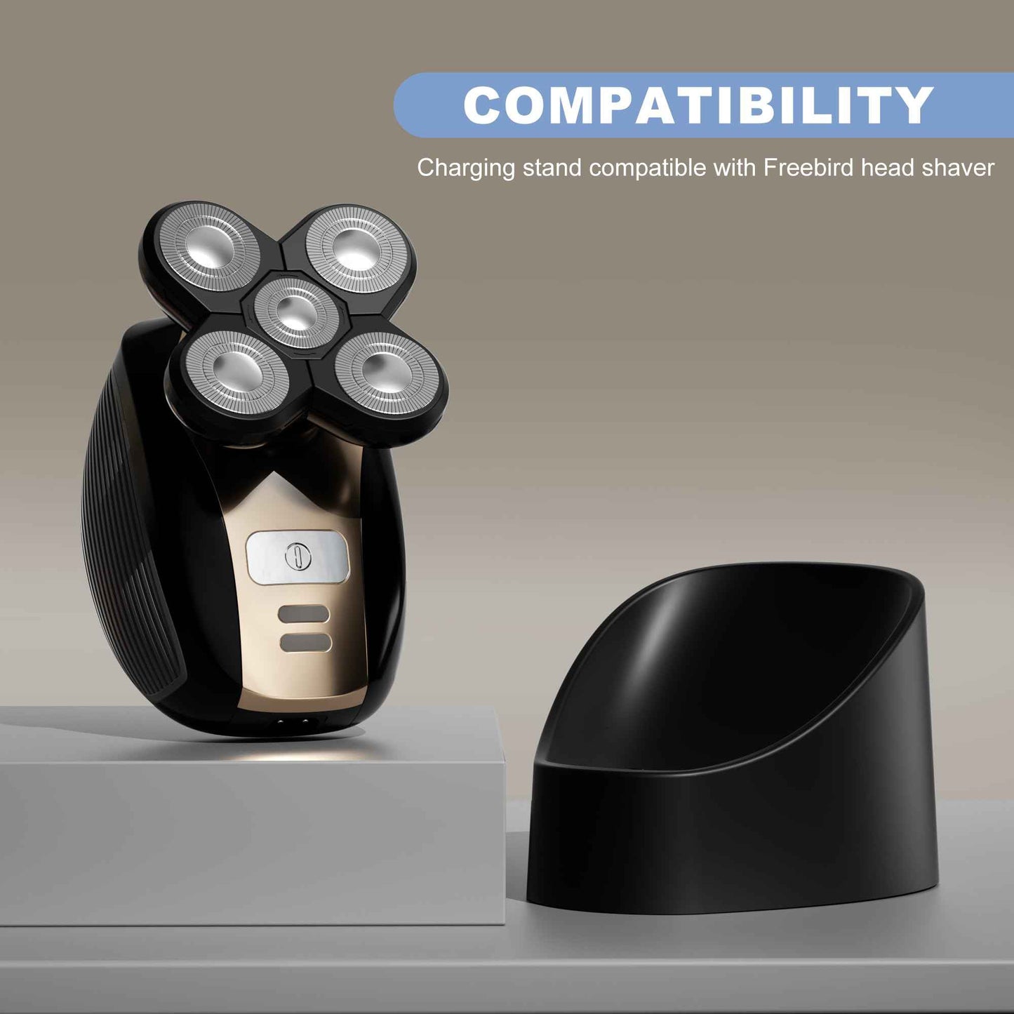 Charging Dock Compatible with Freebird FlexSeries Electric Head Hair Shaver, Charger Cord Base Stand with Power Cable for Flex Series Replacement Razor Adapter