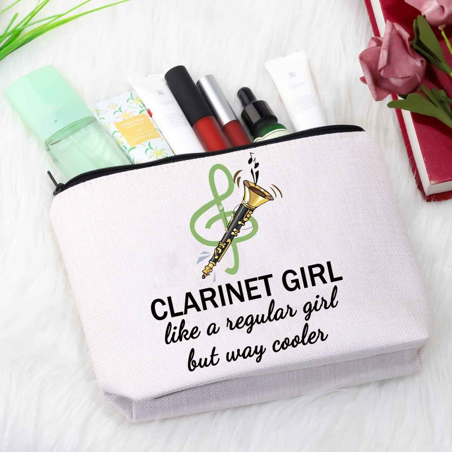GJTIM Clarinetist Gift - Clarinet Player & Lover Zipper Pouch Makeup Bag