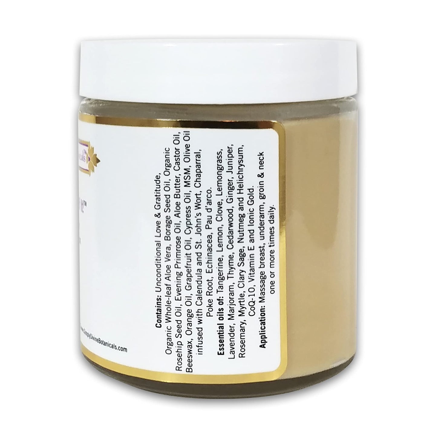 Simply Divine Botanicals Keeping Abreast of It - Natural and Organic Body Cream to Encourage Circulation and Deeply Moisturize for All Skin Types, 4 oz