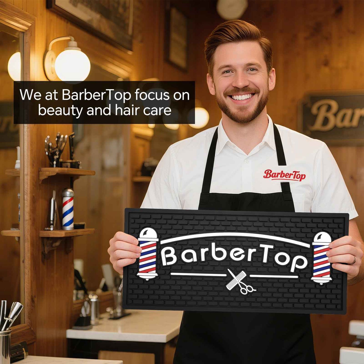 Barber Mats for Clippers, Heat Resistant Anti Slip Hair Salon Service Mat, Rubber Barber Station Mat for Hair Styling Tools, Countertop Protector Pad for Electric Clipper, Scissors, Hair Clip