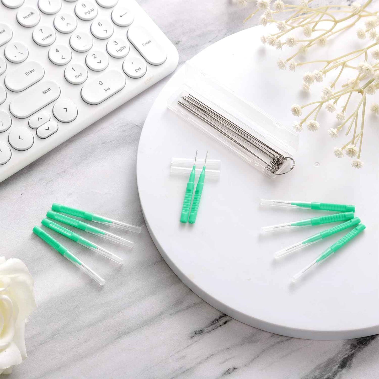 30pcs Shower Head Cleaner Tools, Shower Head Cleaning Brushes Multi-Sized Shower Head Cleaner Picks for Small Hole Anti-Clogging Cleaning Brush for Gap Nozzle Slot (Green)