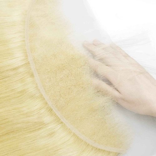 613 Frontal Straight 13x4 Transparent HD Lace Frontal Closure Ear To Ear Blonde 2A Brazilian Virgin Remy Human Hair Extension 100% Russian Blonde Human Hair for Women Pre Plucked 12 Inch