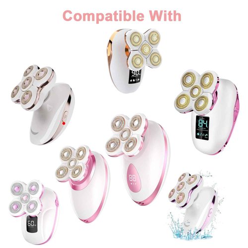FOXSONIC 3 Pcs 5 Blades Universal Head Shaver replacement Heads for Head Shaver, Compatible mainstream shaver brands, head shaver replacement blades, Electric shaver replacement heads