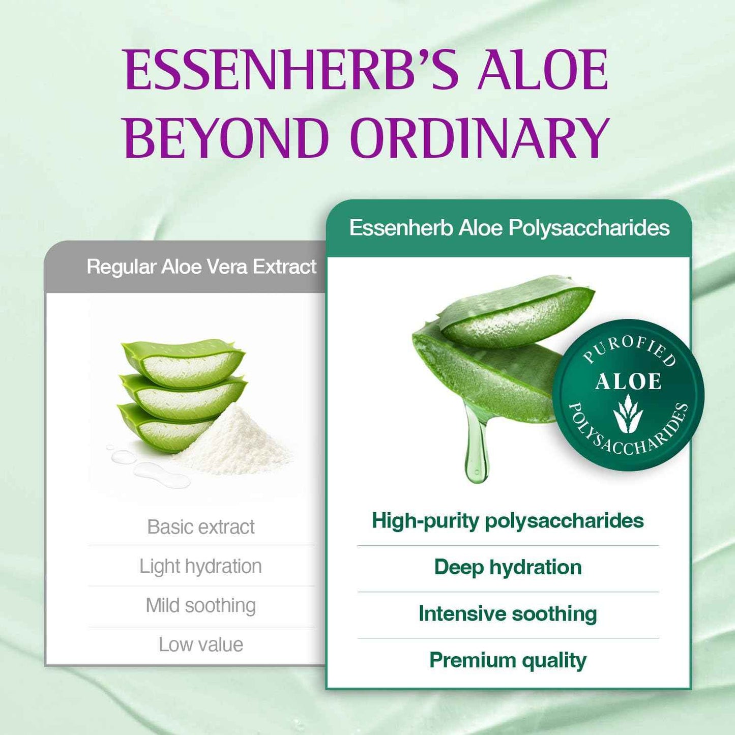 ESSENHERB Aloe Serum (Muco Ritual Ampoule) – Korean Vegan Facial Essence with 95% Aloe Polysaccharides – Lightweight Hydration for Dry & Visibly Stressed Skin – 4.05 fl oz (120ml)