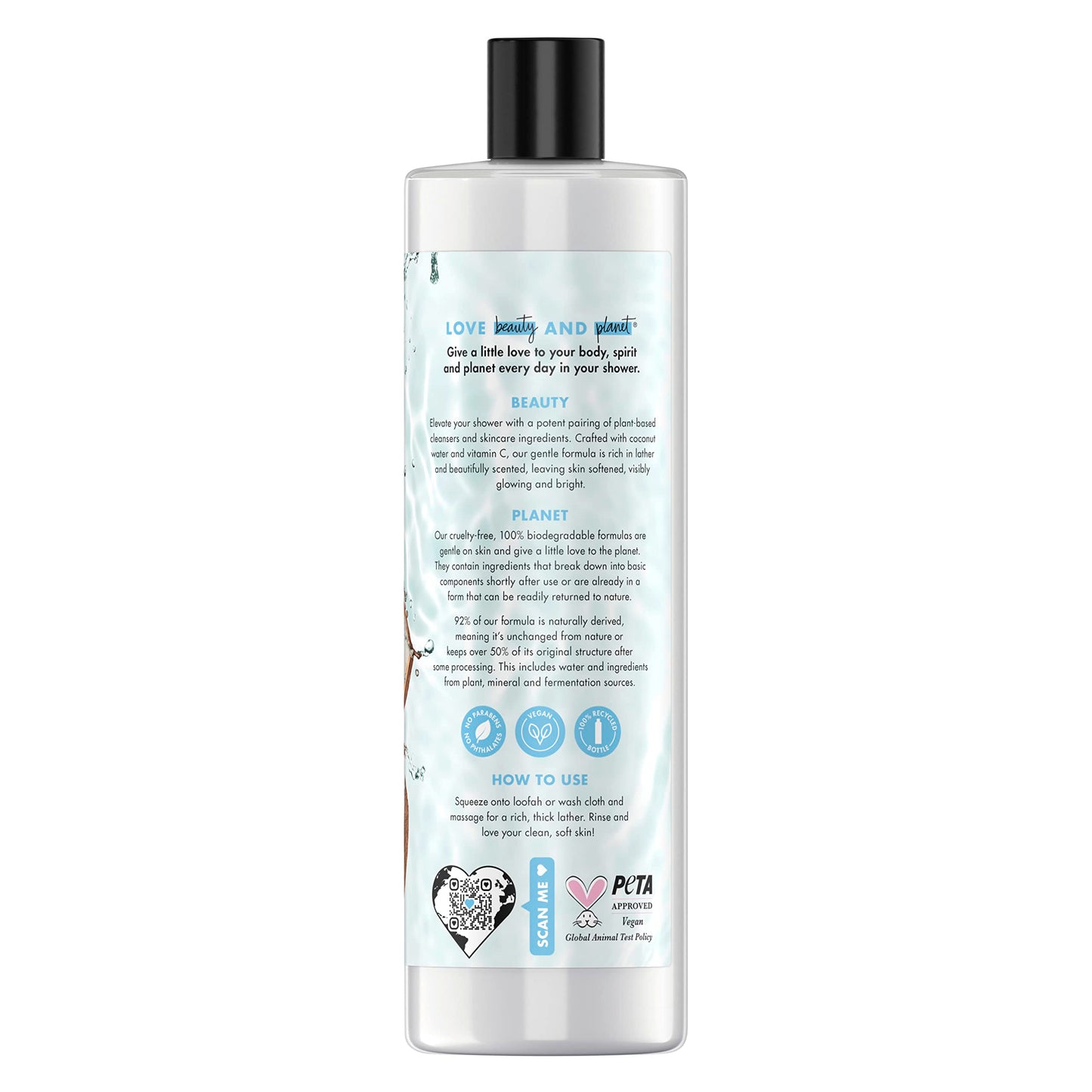 Love Beauty and Planet Plant Based Body Wash For Women and Men Shower Body Wash Skin Cleaning Wash (Coconut Water & Vitamin C)