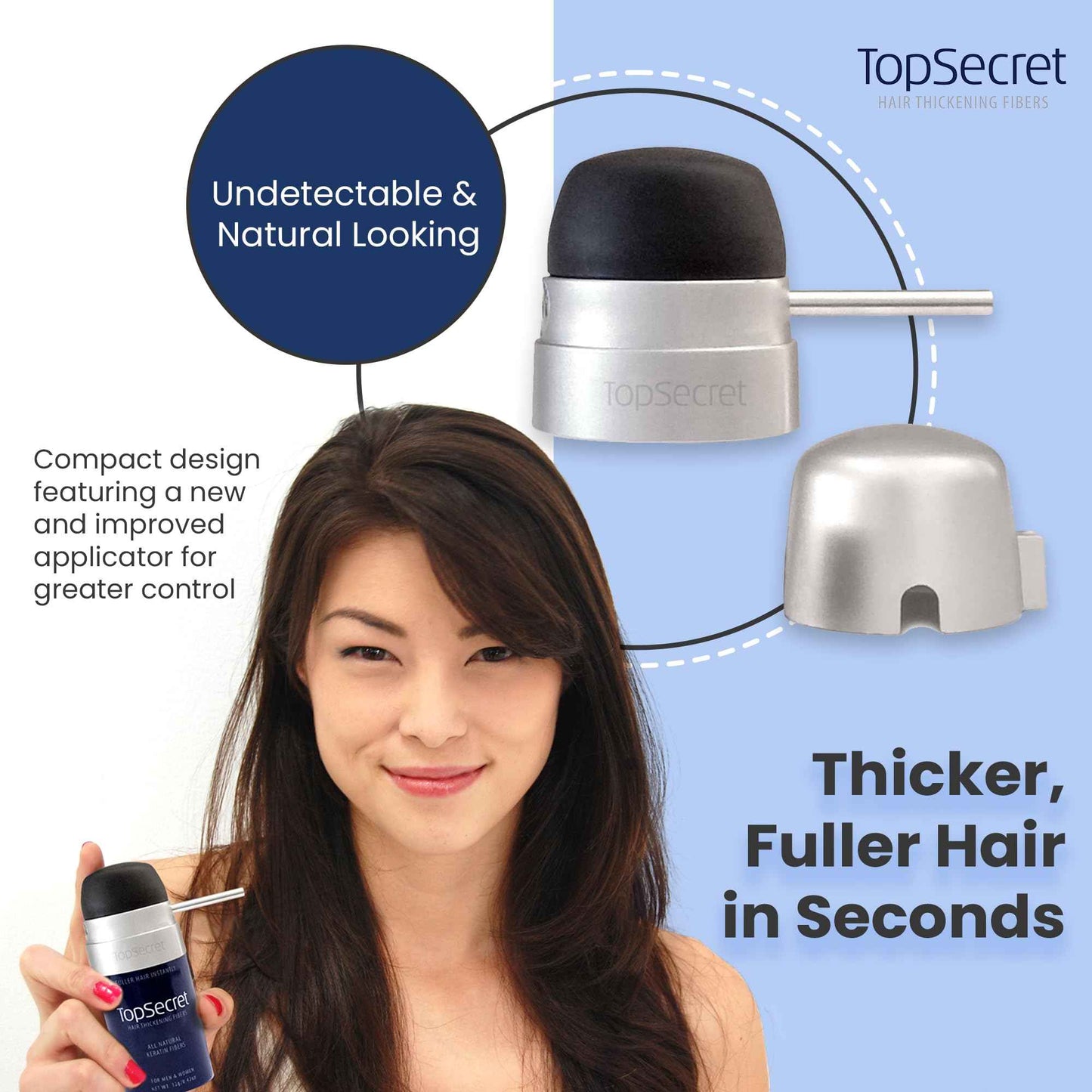Top Secret Hair Thickening Building Fibers Applicator Included - Undetectable & Natural Hair Filler for Men & Women - Instantly Fill In Thinning Hair - Weather & Sweat Resistant (Blonde, Regular)