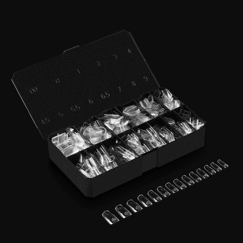 Aprés Gel-X® Natural Square Medium Tip Box | 500pc Gel-X Tips, 11 Sizes 00-9, Premium Quality