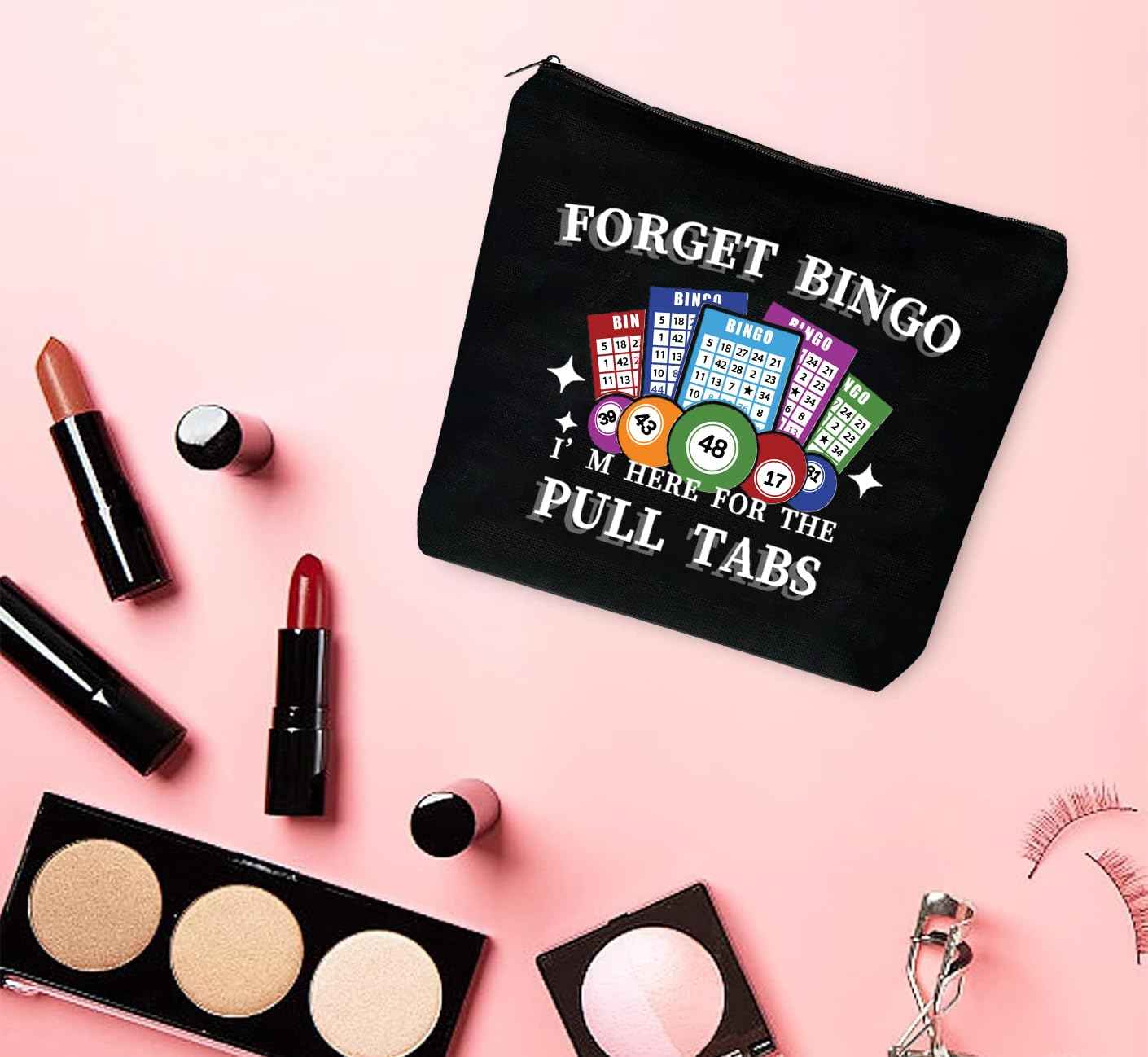 JEFBFBWE Bingo Makeup Bags for Bigo Lovers Players Bingo Cosmetic Bag Birthday Christmas Gifts for Women,Casino Lucky Prize for Gambler,Travel Bag (Bingo)