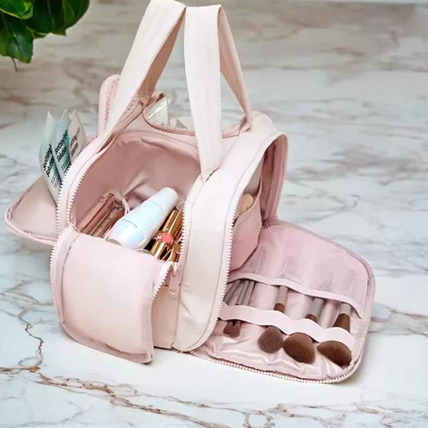 Ptop Toiletry Bag, Travelfree Toiletry Bag, Travel Toiletry Bag, 4-in-1 Multi-functional Wide-Open Travel Cosmetic Bag, Waterproof Dry-Wet Separation(Black)