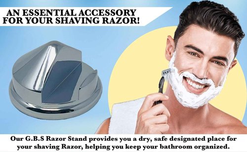 G.B.S Heavy Duty Chrome Base Shaving Razor Stand
