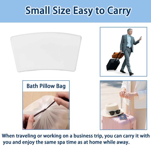 Guluto Bath Pillow, Bath Pillows for Tub with Head, Neck and Shoulder Support, Ergonomic Waterproof Bathtub Pillow with Strong Non-Slip Suction Cups, Relaxing Spa, Hot Tubs, Bathroom Essentials White