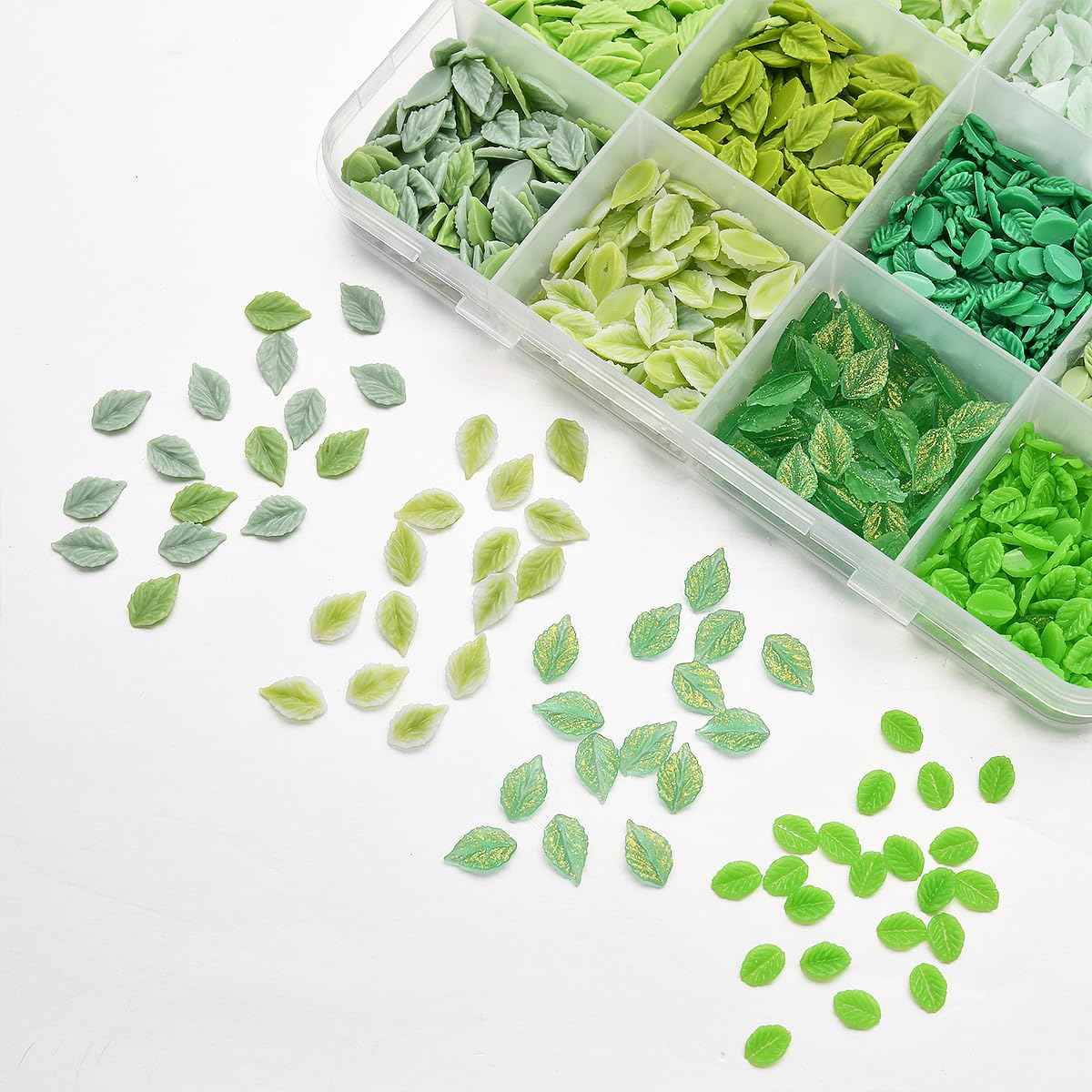 ZUMILLMN Leaf Nail Charm, 3D Nail Charms Bulk, 12 Styles Green Leaves Charms for Nails, Y2K Charms for Nails Design for Women Girl DIY Jewelry Cellphone Crafts