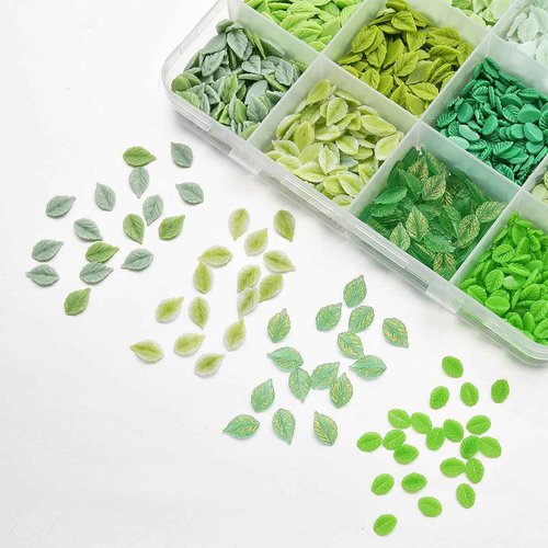 ZUMILLMN Leaf Nail Charm, 3D Nail Charms Bulk, 12 Styles Green Leaves Charms for Nails, Y2K Charms for Nails Design for Women Girl DIY Jewelry Cellphone Crafts