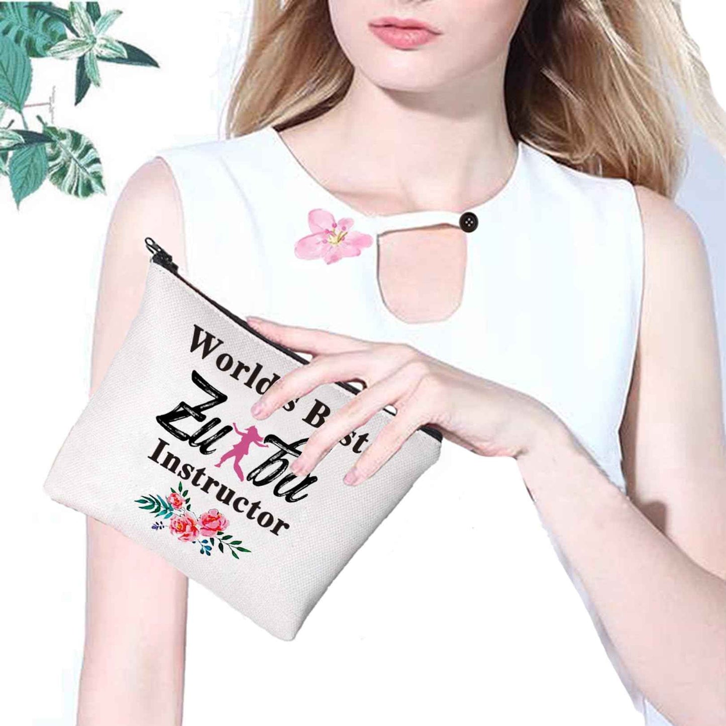 PXTIDY World's Best Zumba Instructor Makeup Bag Zumba Teacher Gift Zumba Dance Teacher Appreciation Gifts Cosmetic Bag (Best Zumba)