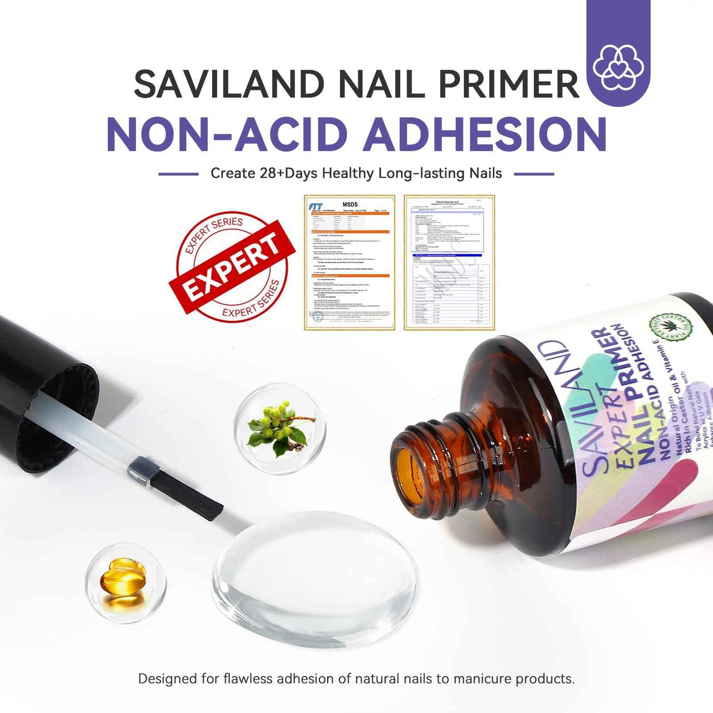 SAVILAND 16.91OZ/500ML Acrylic Liquid with 2024 Nail Primer No Lift