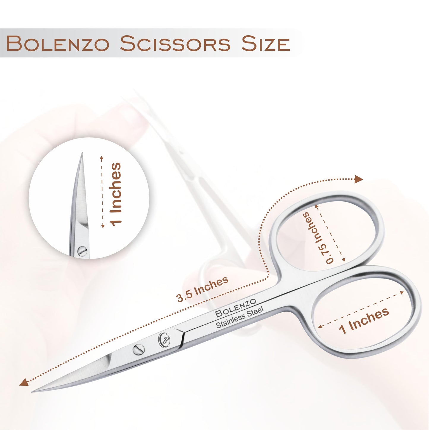 Cuticle Scissors Extra Fine Curved - Professional High Carbon Steel Small Grooming Scissors for Nails, Eyebrows, Mustache, Beard, Dry Skin, Eyelash - Nails Scissors for Men & Women (Cuticle Scissors)